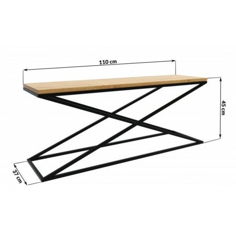 Консоль для дому в стилі Loft NS-397 630x1100x370 мм Черный