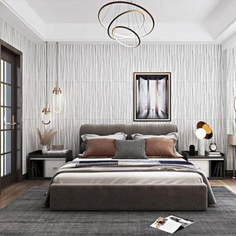 Самоклеюча 3D панель Sticker Wall SW-00001185 Срібні стрічки 700х700х5мм