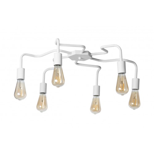 Люстра лофт MSK Electric Laminari стельова на шість ламп NL 17503-6 WH