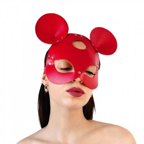 Шкіряна маска зайчика Art of Sex - Mouse Mask, колір Червоний в інтернет супермаркеті PbayMarket!