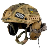 Комплект шолом FAST Helmet NIJ IIIA/навушники Walkers Razor Slim з чебурашкою/кавер S Мультикам