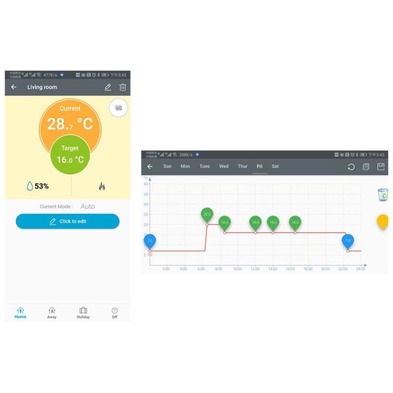 WiFi термостат для теплої підлоги - терморегулятор з LCD дисплеєм POER PTC26
