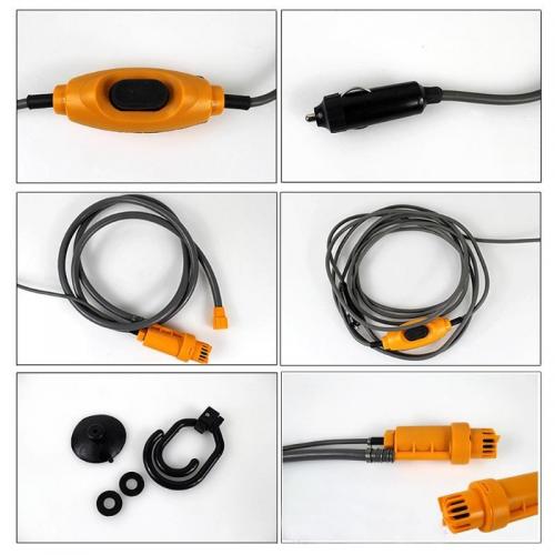 Душ портативний автомобільний душ iCamp 12 В від прикурювача Жовто-сірий (Н051109)