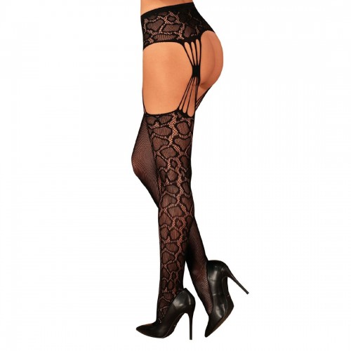 Еротичні колготки-бодістокінг Obsessive Garter stockings S821 S/M/L, імітація панчіх і пояса для пан