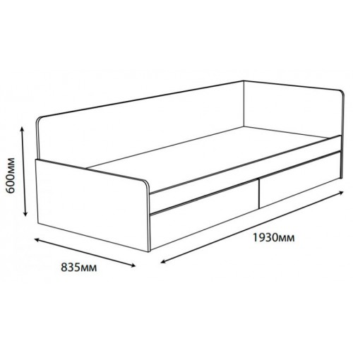 Ліжко Соната Еверест 80х190 см із ящиками Венге з білим (psg_UK-6415014) Ліжко Соната Еверест 80х190 см із ящиками Венге з білим (psg_UK-6415014)