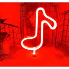 Нічник неоновий лампа Angel Нота 23х22 см червона