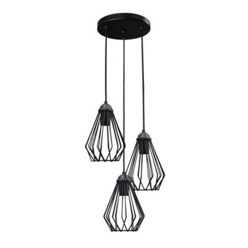 Світильник підвісний у стилі лофт MSK Electric Silvia NL 05371-3R на круглій стельовій платформі