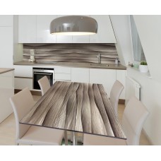 Наклейка 3Д вінілова на стіл Zatarga «Дерев'яні хвилі» 650х1200 мм (Z184153/1st)