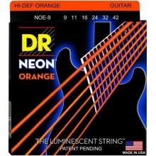 Струни для електрогітари DR NOE-9 Hi-Def Neon Orange K3 Coated Light Electric Guitar Strings 9/42