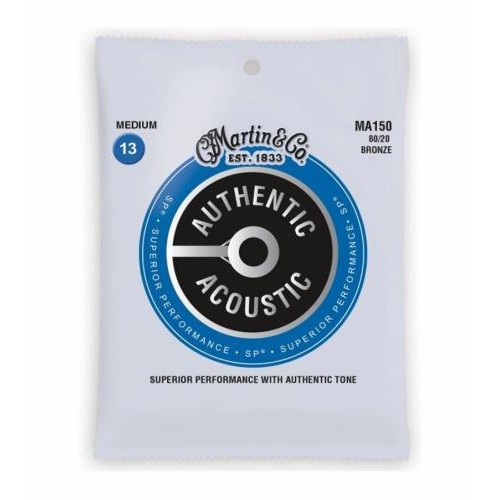 Струни для акустичної гітари 6 шт Martin MA150 80/20 Bronze Medium Acoustic Guitar Strings 13/56 Струни для акустичної гітари 6 шт Martin MA150 80/20 Bronze Medium Acoustic Guitar Strings 13/56