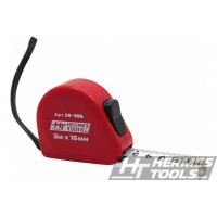 Рулетка 8м х 25мм, пластиковий корпус HermesTools
