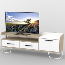 Тумба під телевізор Тиса Мебель ТВ-340 Дуб сонома Білий 63x44x180 см