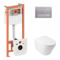 Набір Qtap Інсталяція 3 В 1 Nest Qt0133M425 З Панеллю Змиву Квадратної Qt0111M06029Sat + Унітаз З Сидінням Swan Qt16335178W Набір Qtap Інсталяція 3 В 1 Nest Qt0133M425 З Панеллю Змиву Квадратної Qt0111M06029Sat + Унітаз З Сидінням Swan Qt16335178W