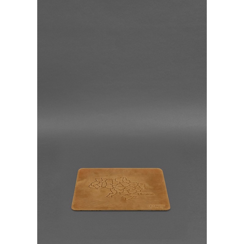 Килимок для мишки з натуральної шкіри 1.0 жовтий Crazy Horse BlankNote