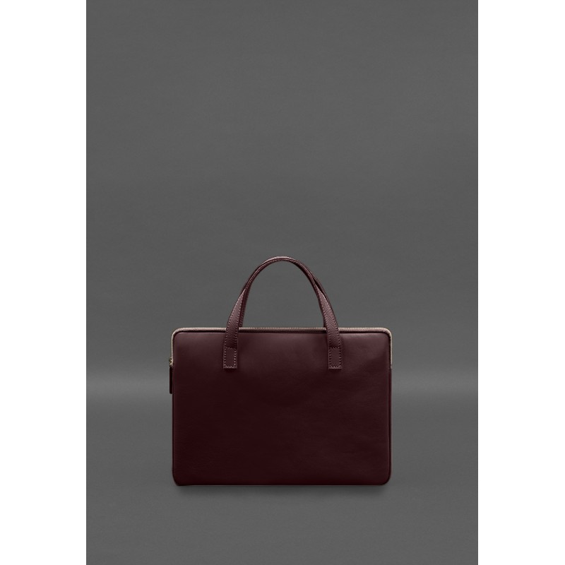 Шкіряний чохол з ручками для ноутбука 13 дюймів Бордовий BlankNote