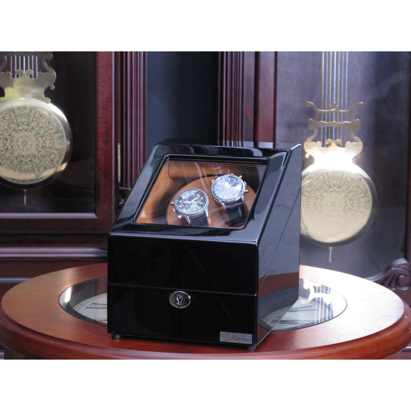 Шкатулка Salvadore для підзаводу 2 годинників 024/BBR/FC5 19x25x21,5 см Коричнево-чорний