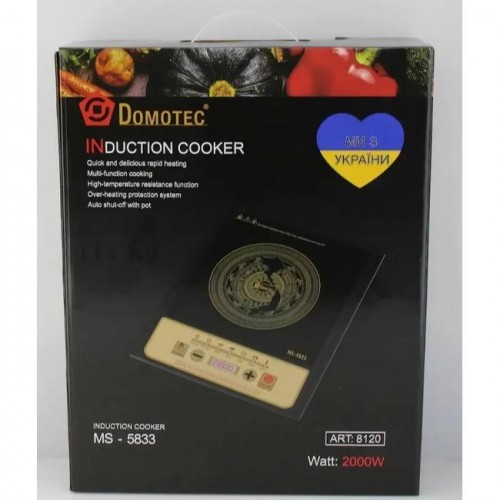 Плита індукційна настільна Domotec MS-5833 2000W Black N