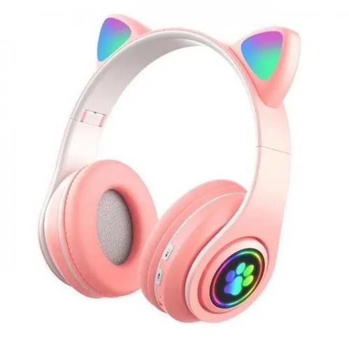 Бездротові навушники з вушками Bluetooth MDR CAT ear VZV-23M 7805 з підсвічуванням Pink в інтернет супермаркеті PbayMarket!