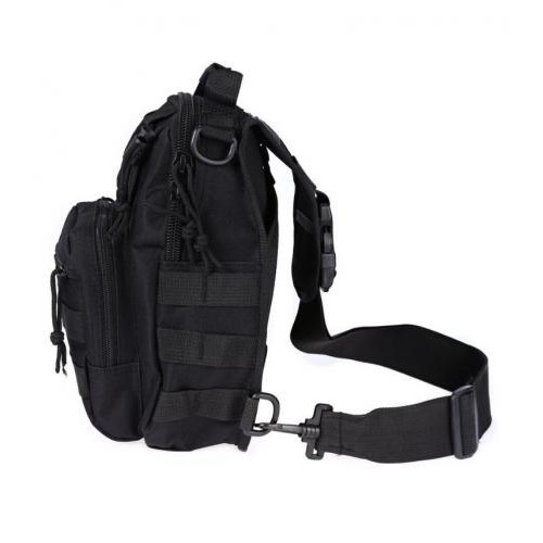 Рюкзак-сумка тактична військова через плече Military Oxford 600D 6 л Black (1168) Рюкзак-сумка тактична військова через плече Military Oxford 600D 6 л Black (1168)