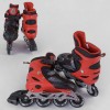 Роликові ковзани Best Roller (30-33) PVC колеса, світло на передньому колесі, в сумці Black/Red (98860)