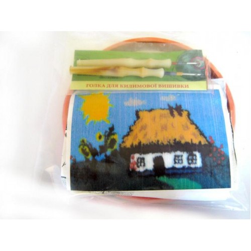 Набір Універсал для «килимової вишивки» 2 голки «Будиночок» Різнокольоровий (35) Набір Універсал для «килимової вишивки» 2 голки «Будиночок» Різнокольоровий (35)