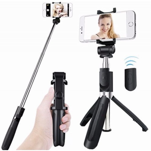 Трипод - тринога Selfie Stick Apexel L01 bluetooth Чорний (300466)