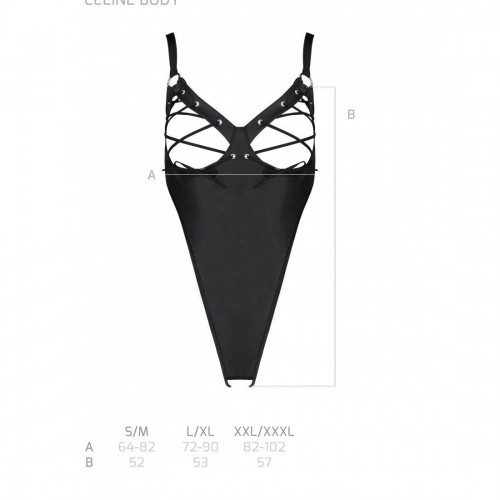 Боді з екошкіри CELINE BODY black S/M — Passion: з доступом, відкритий в інтернет супермаркеті PbayMarket!