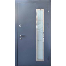 Двері вхідні металеві вуличні Метал/МДФ Адель 2 Антрацит склопакет Ваш ВиД 960х2050х75 Ліве/Праве