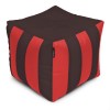 Пуф Кубик Смугастий Оксфорд 40х40 Студія Комфорту Червоний + Коричневий