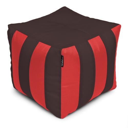 Пуф Кубик Смугастий Оксфорд 40х40 Студія Комфорту Червоний + Коричневий Пуф Кубик Смугастий Оксфорд 40х40 Студія Комфорту Червоний + Коричневий