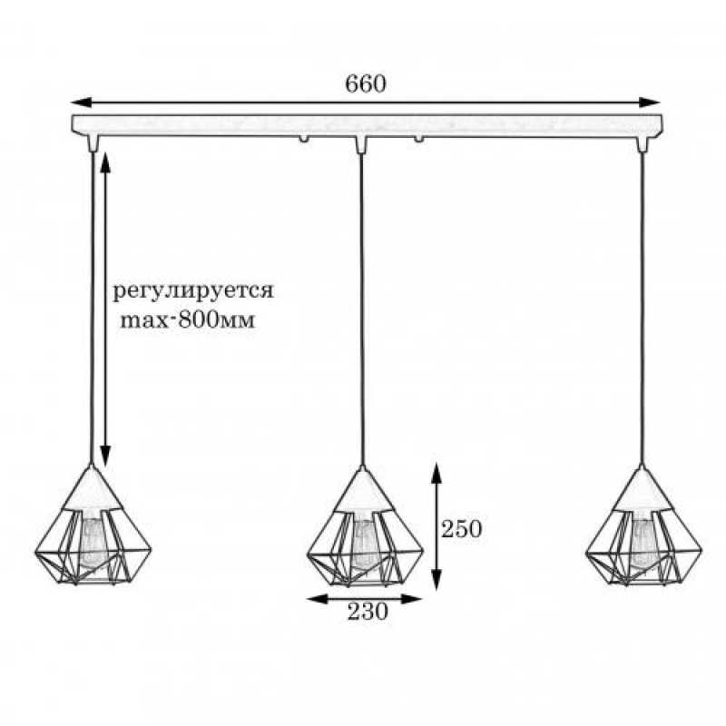 Світильник підвісний MSK Electric Crystal у стилі лофт NL 0535-3
