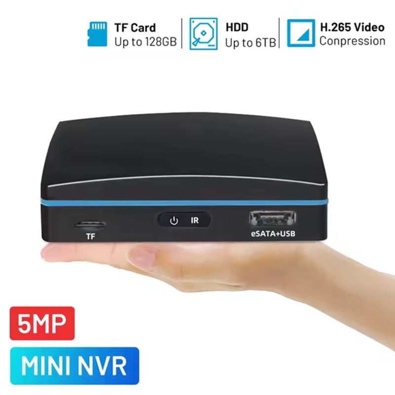 Мини NVR відеореєстратор мережевий на 8 камер із записом на SD картку пам'яті до 128 Гб Enster HS-NVR-2608MN