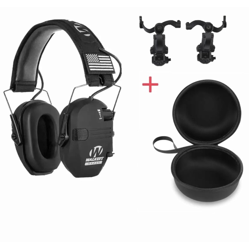 Активні навушники Walkers Razor з чохлом та кріпленням OPS Core Чебурашки Чорний (2004499172)