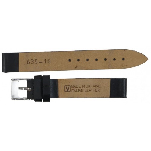 Ремінець для годинника зі шкіри Mykhail Ikhtyar 16 мм Чорний (S639-16S black) Ремінець для годинника зі шкіри Mykhail Ikhtyar 16 мм Чорний (S639-16S black)