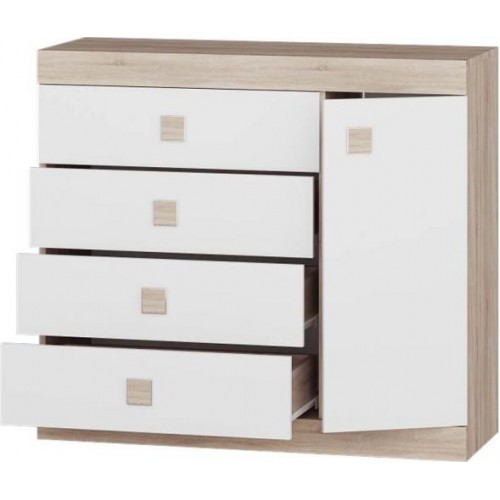 Комод для рещей Еверест Соната 5 Сонома + білий (Son-1) Комод для рещей Еверест Соната 5 Сонома + білий (Son-1)