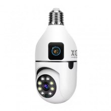 IP-камера цокольна з подвійним об'єктивом XON SmartCam Wi-Fi 1080P Білий (UBWEW22VW 7430)
