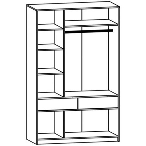 Шафа 6Д2Ш Типс Дуб самоа + Білий Меблі Сервіс