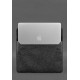 Чохол-конверт із клапаном шкіра+фетр для MacBook 13 Чорний Crazy Horse BlankNote