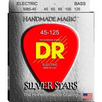 Струни для бас-гітари DR SIB5-45 Silver Stars Coated Electric Bass Strings Med 45/125 Струни для бас-гітари DR SIB5-45 Silver Stars Coated Electric Bass Strings Med 45/125