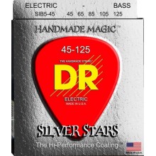 Струни для бас-гітари DR SIB5-45 Silver Stars Coated Electric Bass Strings Med 45/125