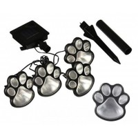 Вуличний автономний світильник на сонячній батареї LED Solar Paw Print Lights DL49 із захистом від вологи As-seen-on-tv Чорний