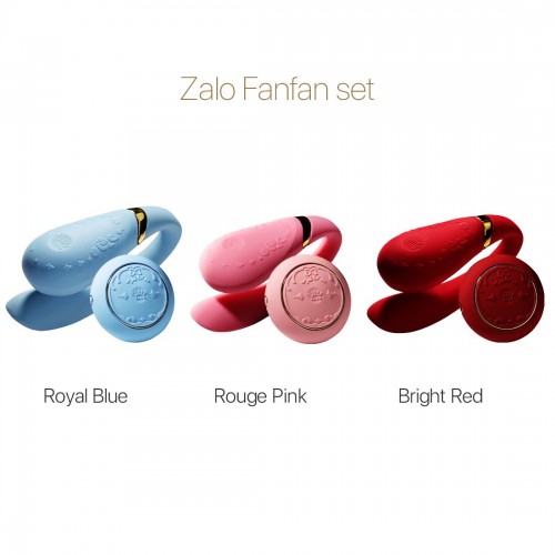 Смартвібратор для пар Zalo Fanfan set Royal Blue, пульт ДК в інтернет супермаркеті PbayMarket!