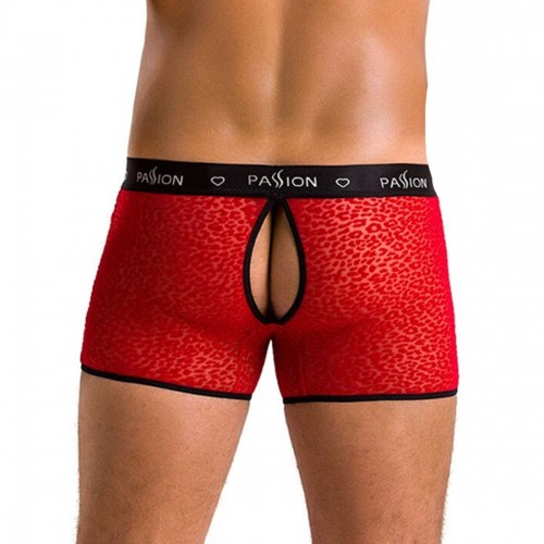 Чоловічі прозорі боксери Passion 046 Short Parker L/XL Red, сітка, під леопард в інтернет супермаркеті PbayMarket!