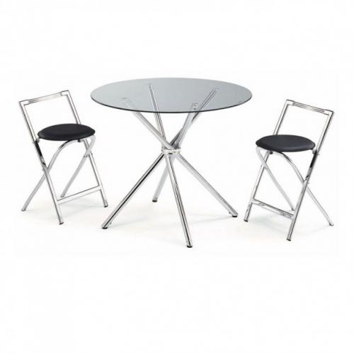 Стіл обідній круглий SDM Тог скло 10 мм 90 см Хром (74678)