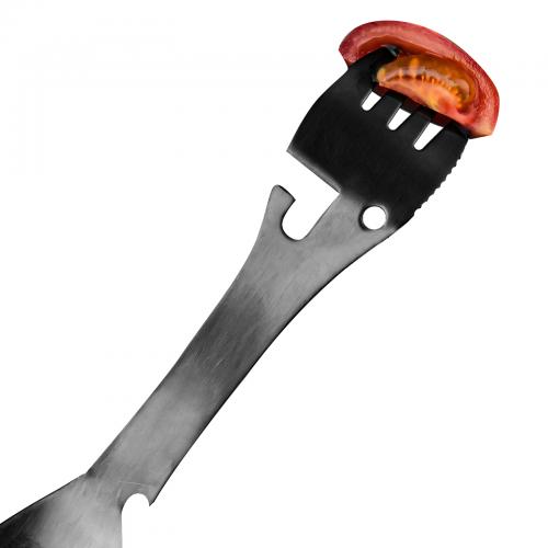 Столовий туристичний набір 5в1 похідна ложка-вилка Black (16596-hbr) Столовий туристичний набір 5в1 похідна ложка-вилка Black (16596-hbr)