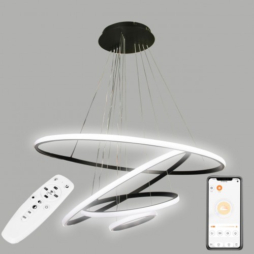 Стельова LED люстра Sunlight 6026/2+4+6+8 чорний