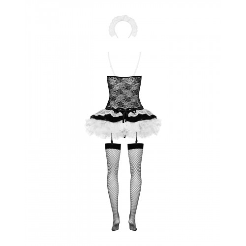 Еротичний костюм покоївки зі спідницею Obsessive Housemaid 5 pcs costume S/M, black, топ, спідниця, в інтернет супермаркеті PbayMarket!