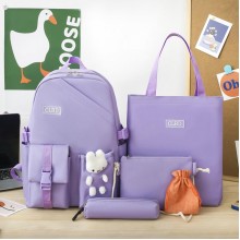 Рюкзак шкільний для дівчинки Hoz CLBD 5 в 1 41х30х14 см Фіолетовий (SK001634)