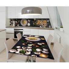 Наклейка 3Д вінілова на стіл Zatarga «Грибна паста» 600х1200 мм для будинків, квартир, столів, кав'ярень