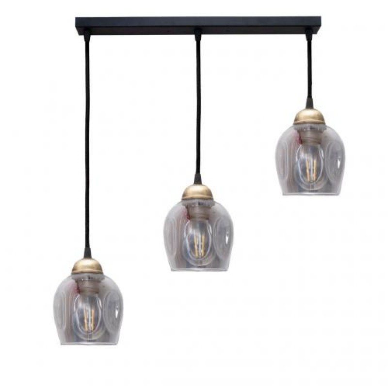 Світильник підвісний MSK Electric Enigma на планці під три лампи Е27 PL 2024-3 BK Чорно-бронзовий (619262)